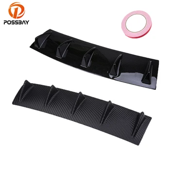 

POSSBAY Auto Car Lower Rear Bumper Lip Diffuser Spoiler Fin Shark Style ABS Automobiles Back Bumper Spoiler Lip Splitter
