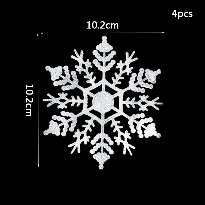 4pcs White Joy-Enlife Замороженные вечерние Рождественские снежинки украшения 3D Полые Снежинка из бумаги гирлянды настенные Висячие украшения зимние Вечерние - Цвет: 4pcs White