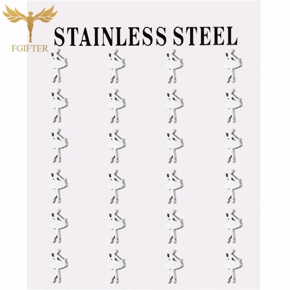 Милые серьги для девочек, прыгающие, балетные, дизайнерские, серебряные, из нержавеющей стали, серьги-гвоздики,, Детская бижутерия