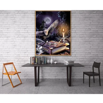 

DIY 5D Harry-Potter owl Book Moon Full Diamond Painting cross stitch kits art Cartoon 3D paint by diamonds