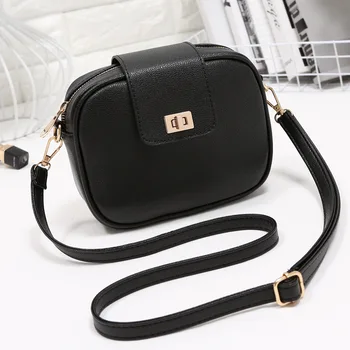 

Female fashion pu leather Simple solid color women shoulder bag handbag messenger bags Crossbody Bag Ladies black totes