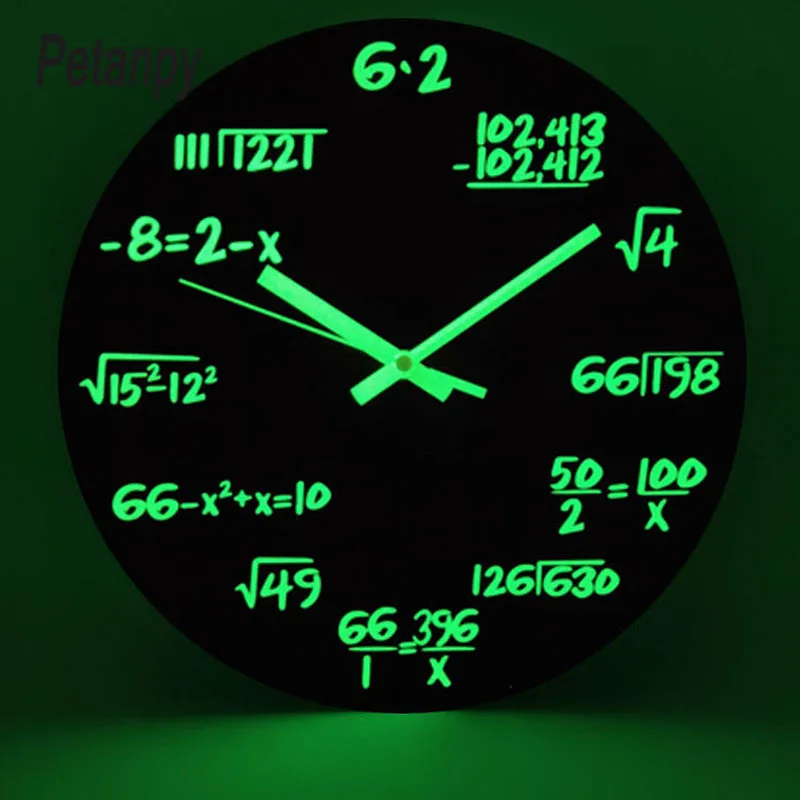 

2019 12" Wood Luminous Wall Clocks Silent Quartz Home Decoration Living room Bedroom Creative Digital Number Wall Hanging Clock