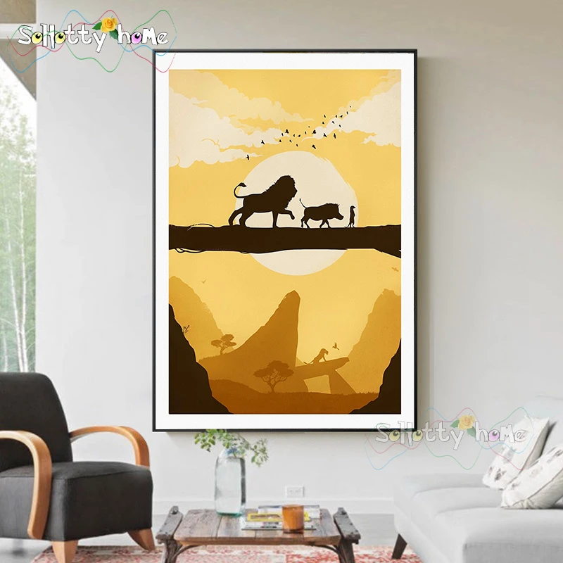 

Yellow Valley Lion And Its Friends Silhouette Series Movie Custom Poster Art Silk Light Canvas Home Room Wall Printing Decor