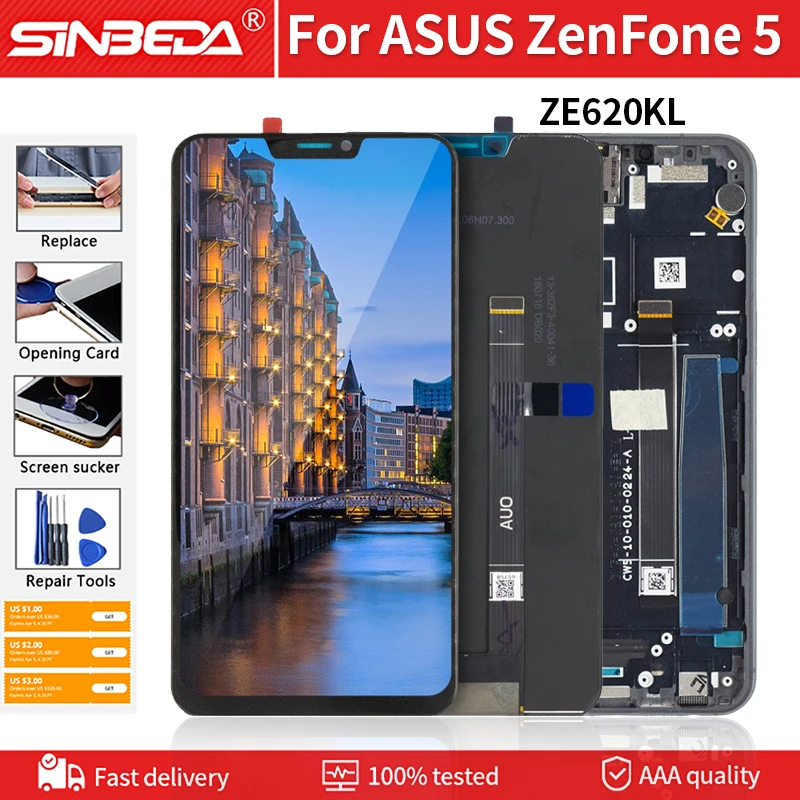 Оригинальный ЖК дисплей 6 2 дюйма для ASUS ZenFone 52018 Gamme ZE620KL сенсорный с рамкой