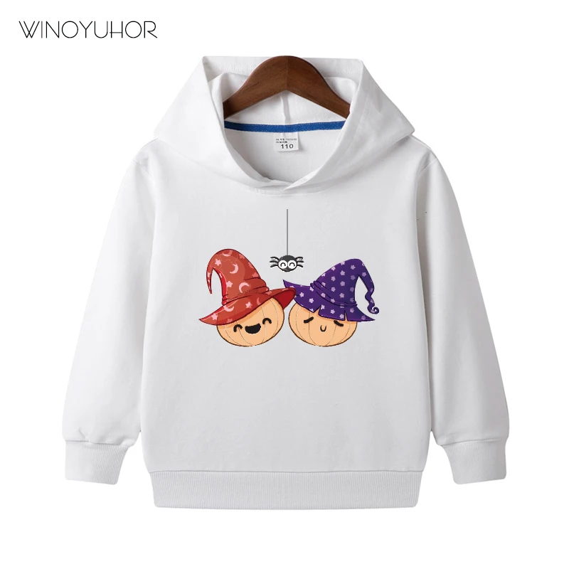 

New Fashion Halloween Costume Kids Hoodies Children Clothes Girls Cartoon Pumpkin Print Tops Boys Autumn Pullover Outfits