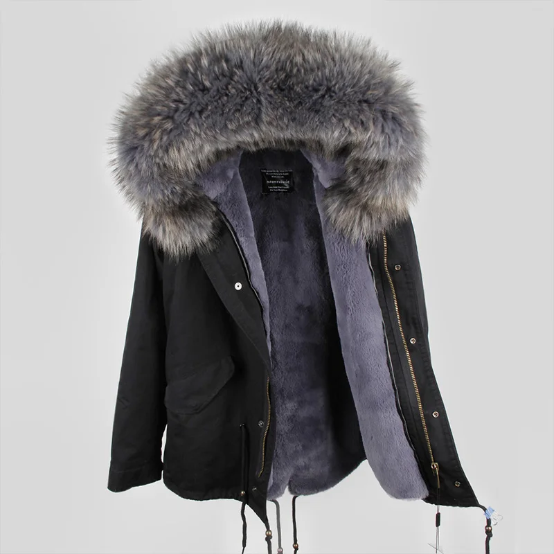 Мужское повседневное пальто из натурального меха енота, пальто с капюшоном, парка из натурального меха, подкладка из искусственного меха, теплые куртки, Мужская короткая зимняя куртка