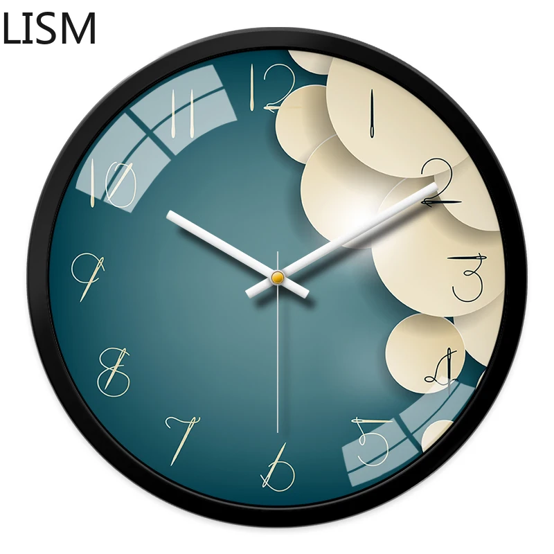 

Living Room Modern Design Round Wall Clock Quartz Silent Nordic Design Wall Clock Metal Reloj De Pared Moderno Home Decor