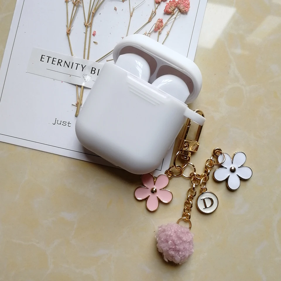 Милый роскошный чехол с японским цветком вишни для Apple Airpods 1 2 Аксессуары Bluetooth наушники защитная сумка брелок ремень подарки