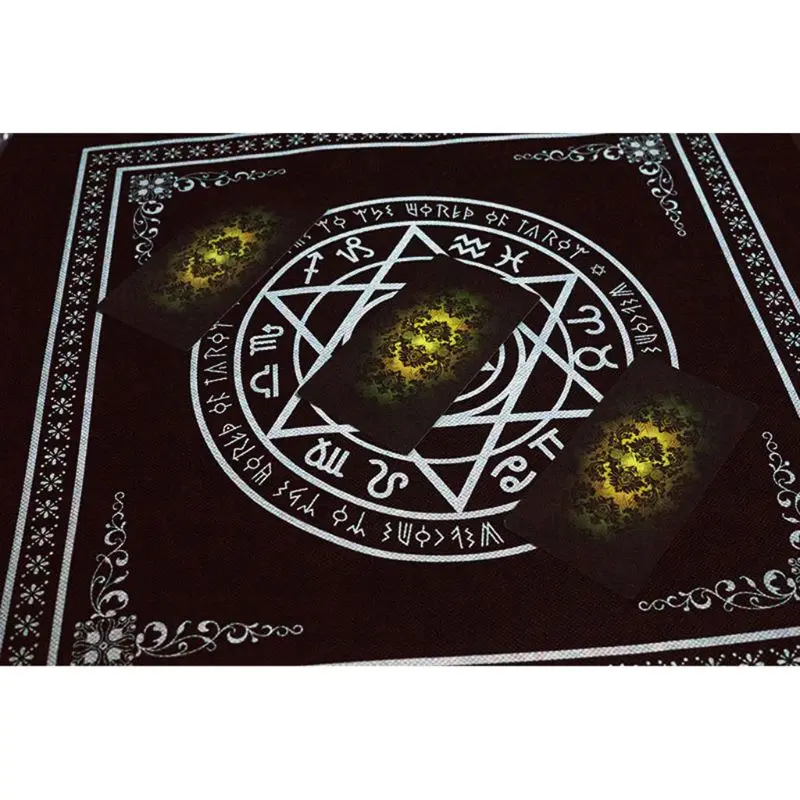 

50*50cm Non-woven Tarot Tablecloth Board Game Textiles Hexagon Magic Game Tablecloth Square Tapestry PXPF