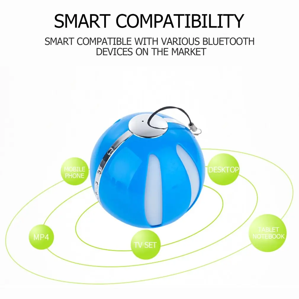Q7 мини беспроводной Bluetooth динамик в форме шара с мигающими огнями радио открытый Hands-Free Bluetooth динамик портативный шаровой формы