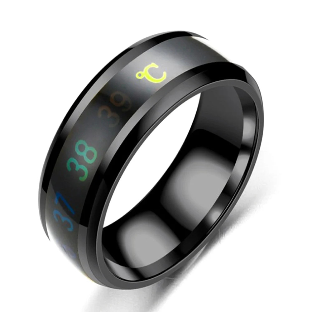 Модное умное многофункциональное водонепроницаемое цифровое кольцо с датчиком температуры, умное кольцо, парные ювелирные кольца, подарок на день Святого Валентина - Цвет: size9