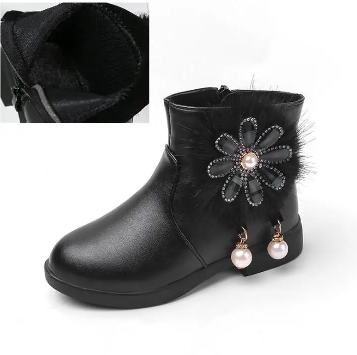 

Autumn Winter Fashion Warm Children Boots Fashion Leather Shoes Girls Ankle Boots Kids Princess Shoes