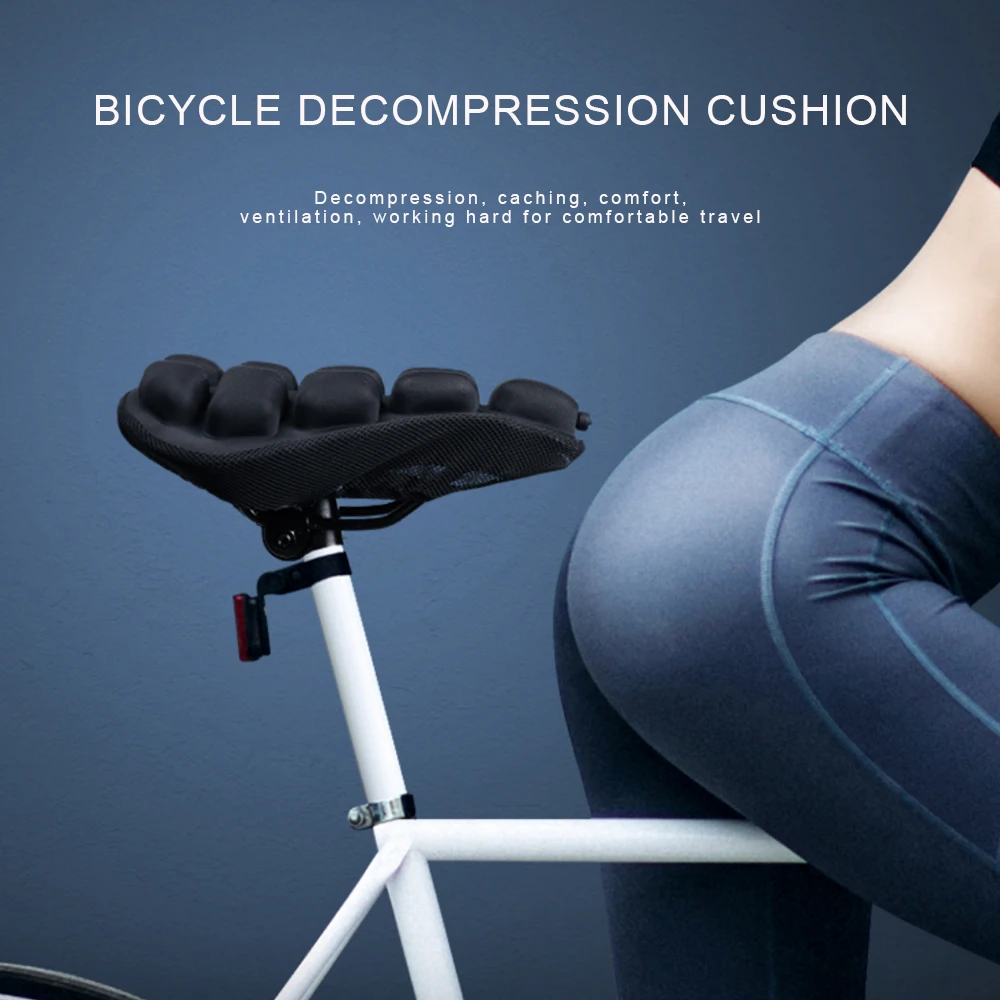 3D Soft Air Bicycle Seat Cushion Bike Saddle Cover Shock Absorption Air