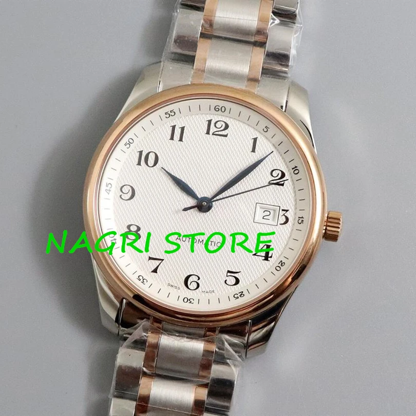 

New Men's Automatic Mechanical Watch Belt Men's Rose Gold Watch High Quality AAA Fashion Business Steel Belt