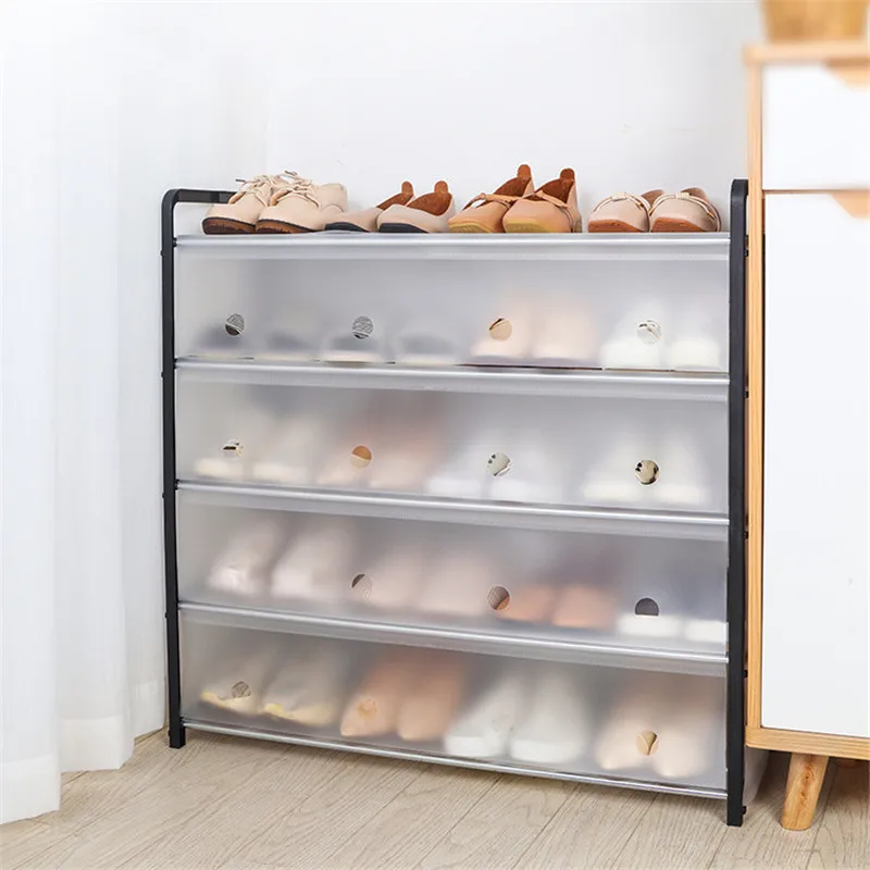 NEW Multilayer Shoe Rack Detachable Dustproof Shoe Cabinet Home Standing Space-saving Stand Holder Shoes Organizer Shelf