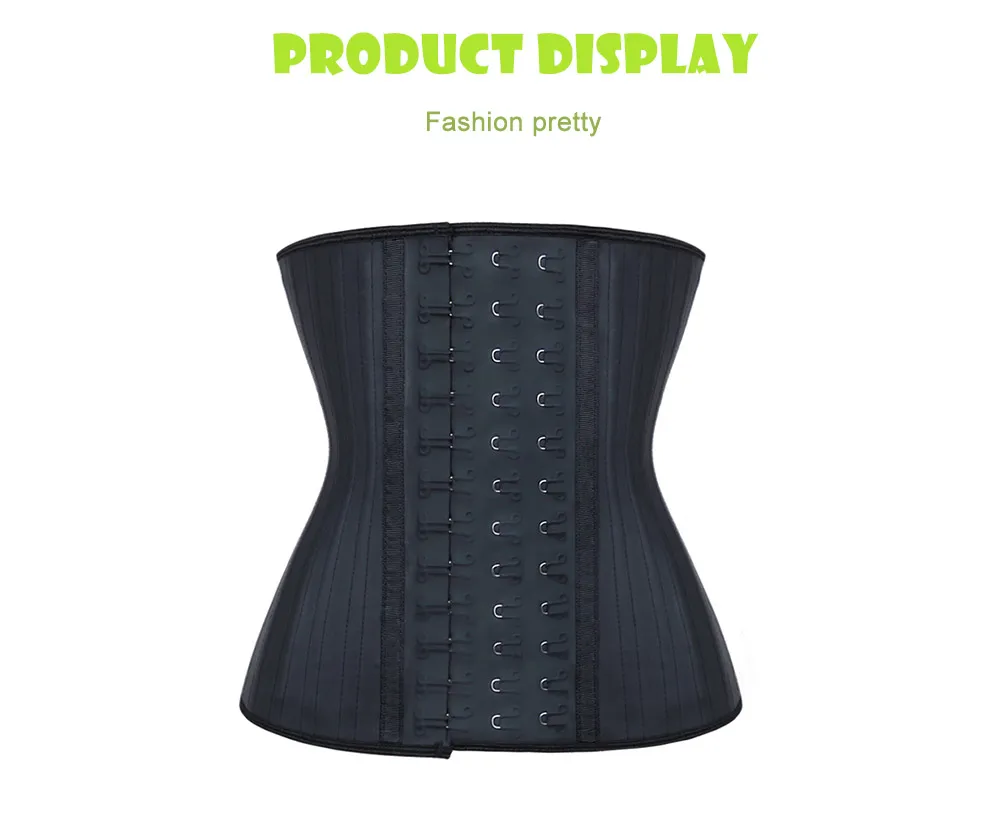 NB1419_01 Atbuty Latex Waist Trainer Big Leather Hooks 25 Steel Bones Long Torso Waist Shaper Corsets (6)