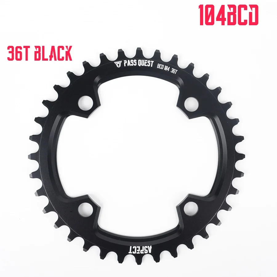 Bicycle Chain Wheel 104 BCD 32T 34T 36T 38T 40T 42T 48T Chainring MTB Mountain Bike 9/10/11 Speed For shi-mano SLX XT Crankset - Цвет: 104BCD  36T Black
