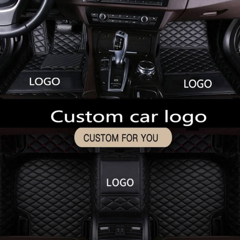 "Автомобильные коврики с логотипом/фирменный логотип для Toyota Camry Corolla Prius Prado Highlander Sienna zelas универсальные автомобильные стильные вкладыши - Название цвета: Black