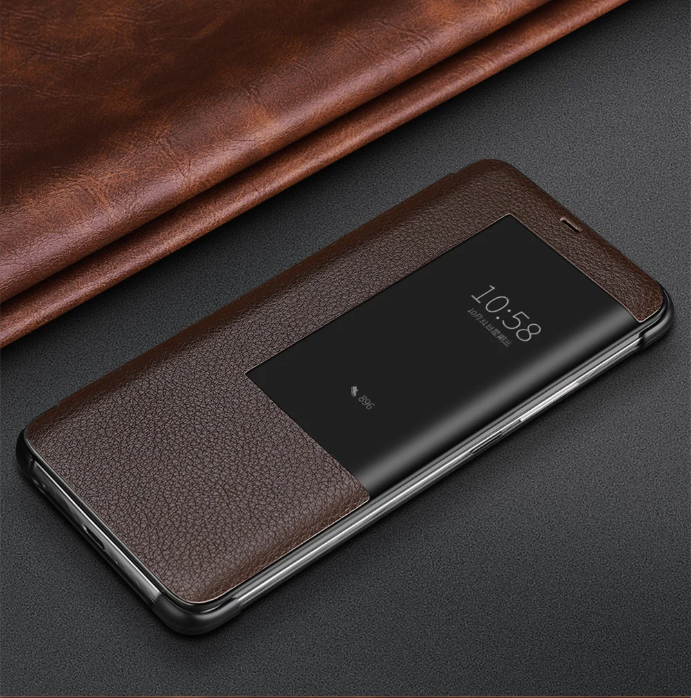 Luxury Business Leather lychee Pattern Smart sleep wake Case For Huawei Mate 20Pro Mate 20RS 20X/5G