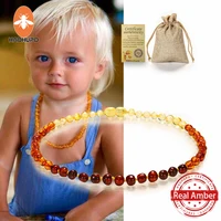HAOHUPO Class A Natural Bead Necklace Baltic Teething Ambers Necklace For Baby Drool Highest Quality Certified Amber Jewelry - Image 2
