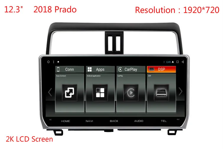 DSP Carplay 12," Android 7,1 автомобильный аудио для Toyota Prado Land cruiser FJ150 Радио Стерео Vedio GPSNavigation ПК мультимедиа