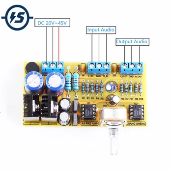 

OPA2604 HIFI Preamp Amplifier Module Voice Controller AC 12V-18V DC +/-20V-45V