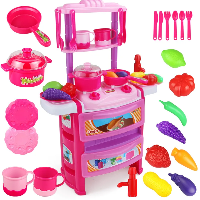 3-6-Year-Old Play House Children Kitchen Set Multi-functional Light Music Cooking Cleaning Tablewar - 4000209491498