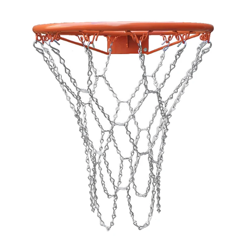 Outdoor Heavy Galvanized Iron Chain Basketball Net,Rugged and Durable, for Indoor and Outdoor