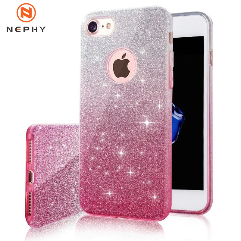Роскошный градиентный блестящий чехол для iphone 8 7 6 S Plus 6Plus 7Plus 8Plus X XR XS Max мягкий