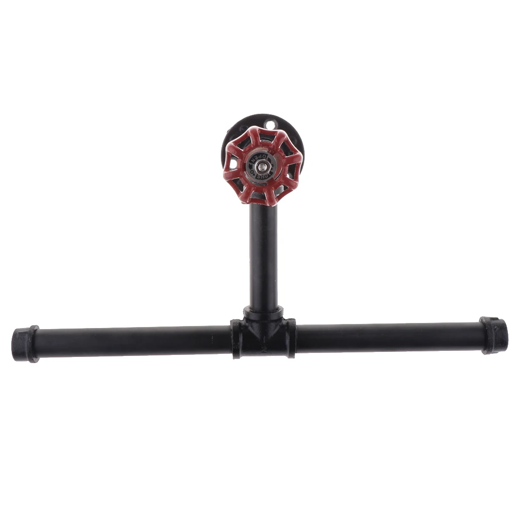 Industrial Retro Iron Pipe Wall Mounted Toilet Roll Paper Holder Towel Rack for Restaurant Bar Restroom Bathroom
