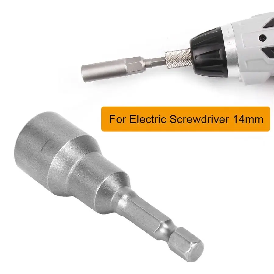 

5Pcs 14MM Tool Steel Magnetic Hex Socket Galvanized Screw Drill Bit For Electric Screwdriver