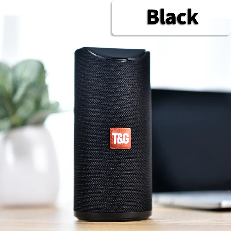 TG Bluetooth Speaker Portable Outdoor Loudspeaker Wireless Mini Column 3D 10W Stereo Music Surround Support FM TFCard Bass Box - Цвет: black
