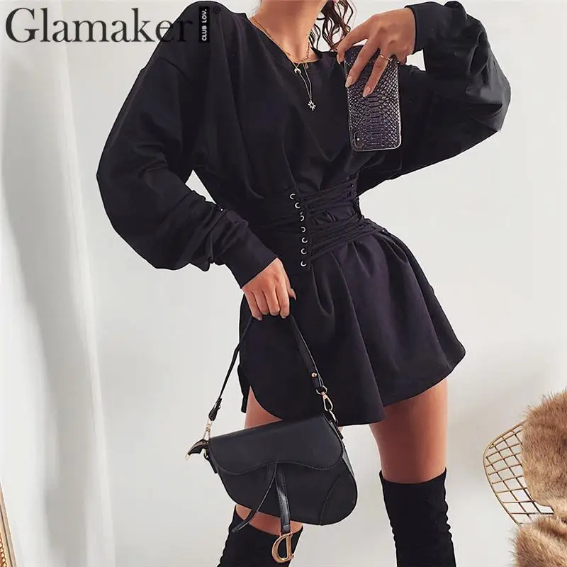 Glamaker, винтажное кружевное осеннее платье трапециевидной формы, модные сексуальные платья, женские вечерние платья, зимнее элегантное платье с длинным рукавом