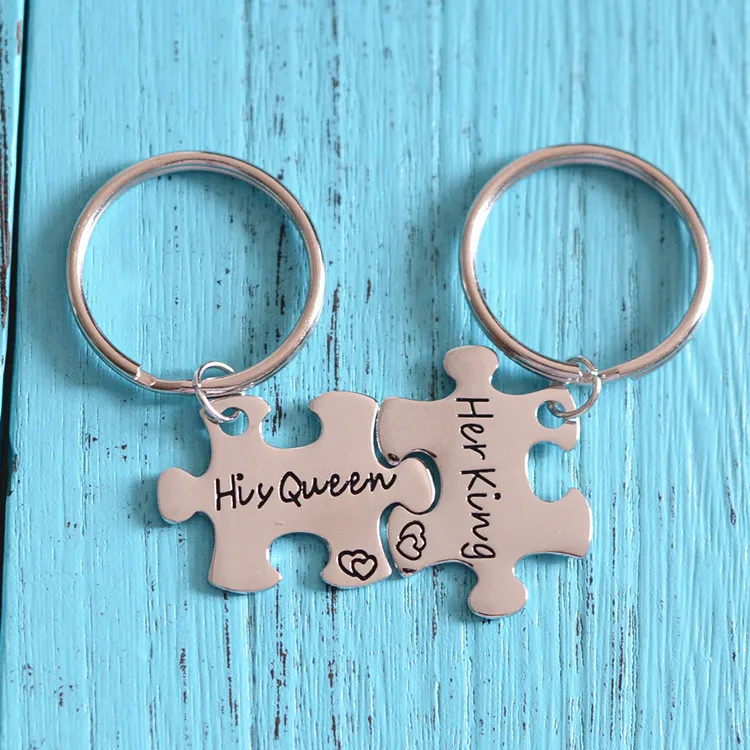 

2020 New His Crazy Her King His Queen Set Key Ring Lovers Gift Waist Hanging Car Mobile Phone Shell Jewelry For Women