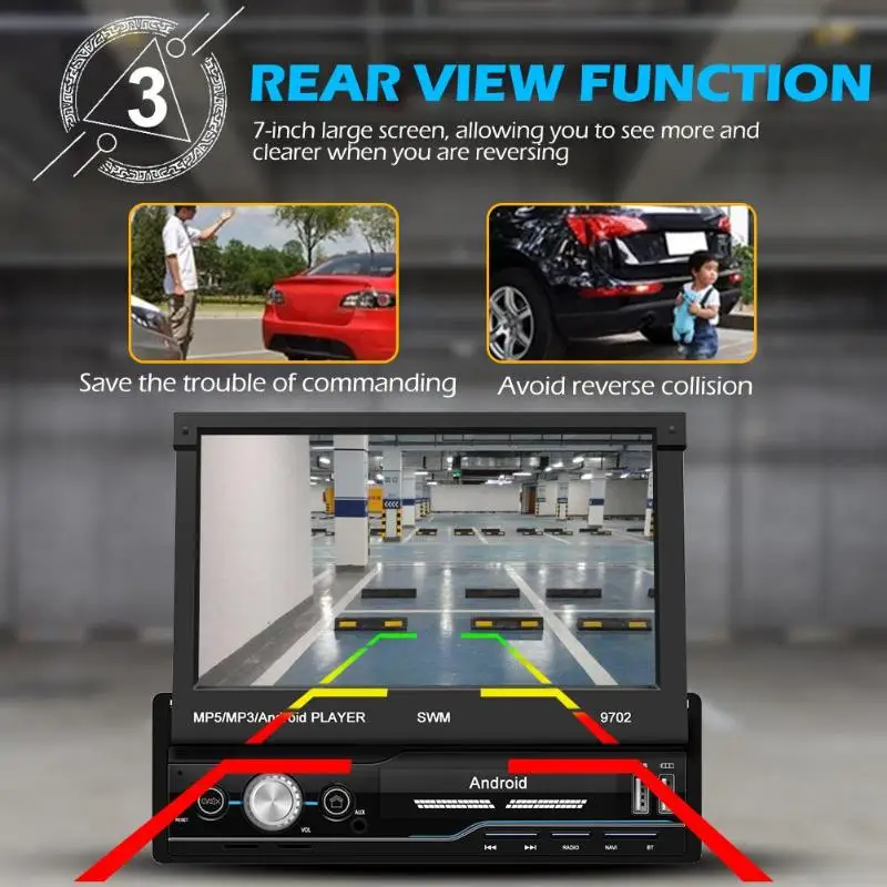 SWM 9702 1Din Android 8.1 Car Radio 7