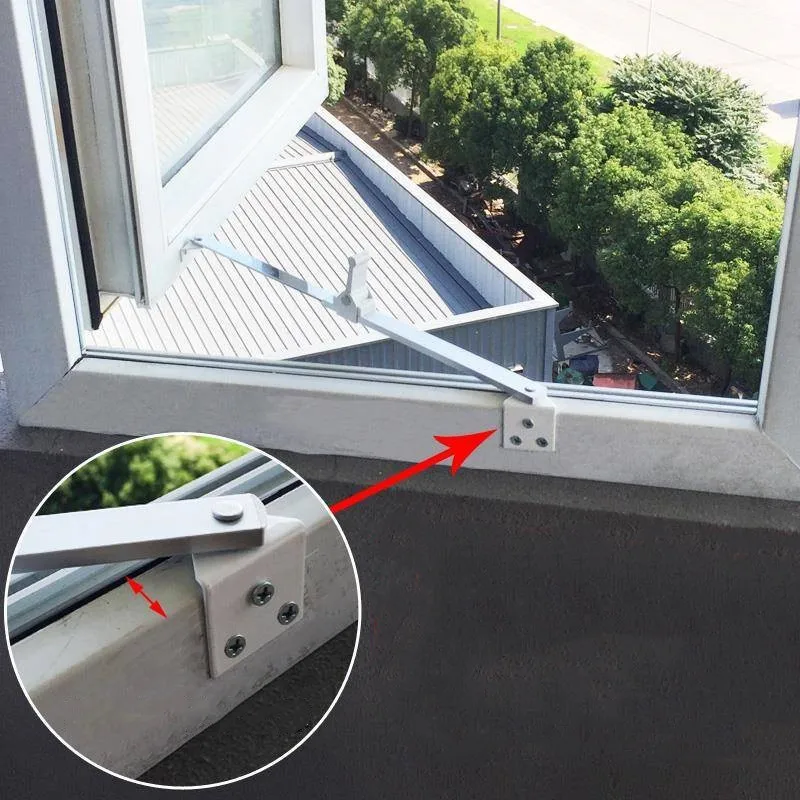 1pc Restrictor Sliding Wind Brace Telescopic Plastic Steel Window Support Limiter Angle Controller Home Door Window Accessories