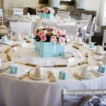 

100pcs Robin’s egg Blue Candy Boxes w/without Satin Ribbon 2PC Blue Boxes Wedding Favors Party Decoration Sweet Package Ideas