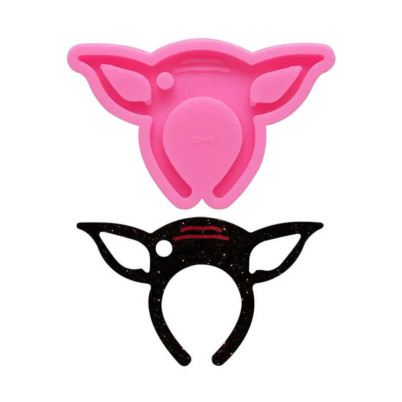 

9cm pink hair ribbon row shape food grade silicone mold for making key chain decoration accessories resin mold