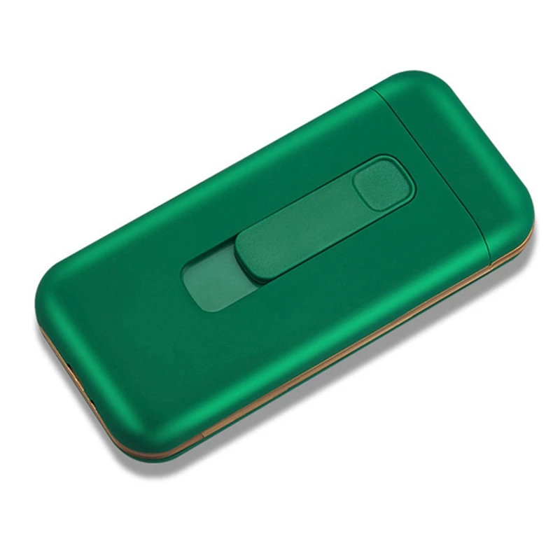 20 шт Емкость футляр для сигарет с электронная USB Зажигалка для тонкая сигарета Водонепроницаемая сигарета держатель плазменная зажигалка - Цвет: ECI2248GR