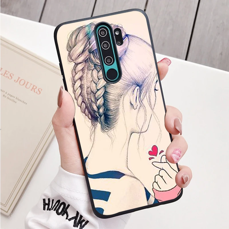 Love shape black Silicone Phone Case For Redmi note 8 7 Pro S 8T for redmi 9 7A Cover case for xiaomi