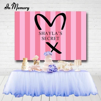

InMemory Pink Striped Victoria Secret Backdrop For Photo Studio Girls Birthday Party Photographic Backgrounds Photo Banner 7x5ft