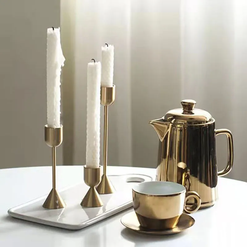 Candle Holders American Brass Candle Holder Ornament Home Simple Retro Model Single Head