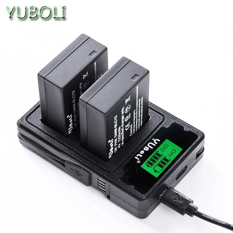 2 шт. DMW-BLC12 DMW BLC12 dmw blc12e батарея камеры+ ЖК-Зарядное устройство USB для Panasonic FZ1000, FZ200, FZ300, G5, G6, G7, GH2, DMC-GX8