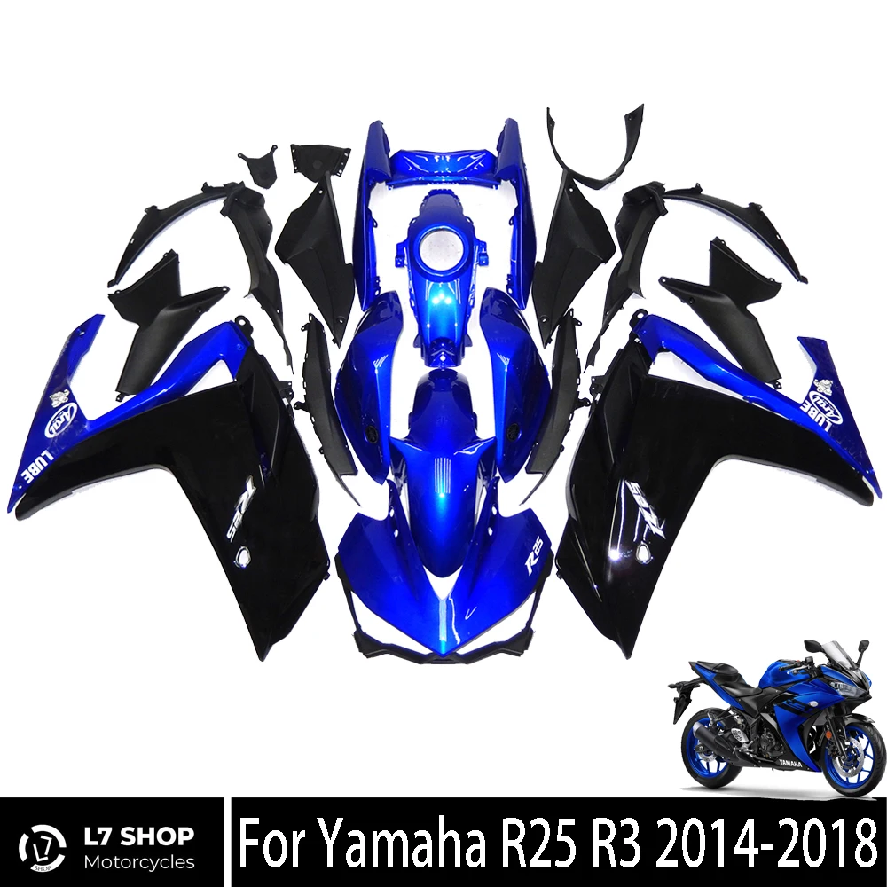 

Для YAMAHA YZFR25 YZFR3 2015 2016 2017 2018 ABS инжекторный Комплект обтекателя Мотоцикл R25 R3 15 16 17 18 автомобиль полная защита