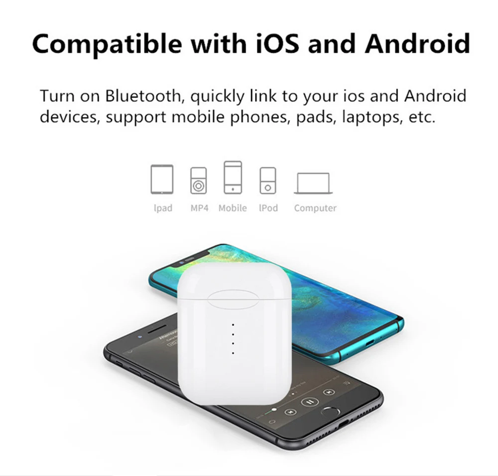 V8 TWS Bluetooth 5,0 Беспроводные наушники сенсорные мини наушники с микрофоном для iPhone 6S X 7 8 samsung S6 S8 Xiaomi huawei LG