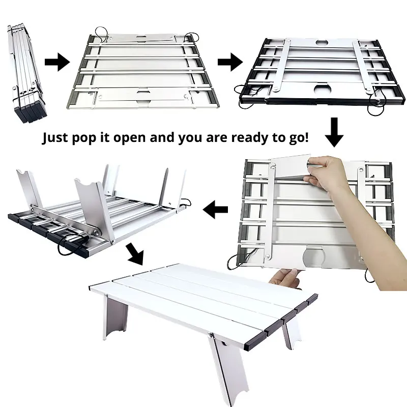  Hot Sale Portable Foldable Folding Table Desk Camping Outdoor Picnic 6061 Aluminium Alloy Ultra-lig