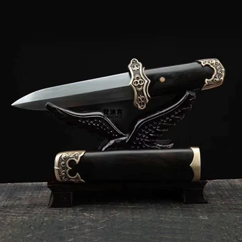 

Handmade Folded steel feather Decorative pattern Small dagger short Tang Dao Copper decoration tang dynasty Sword Sharp