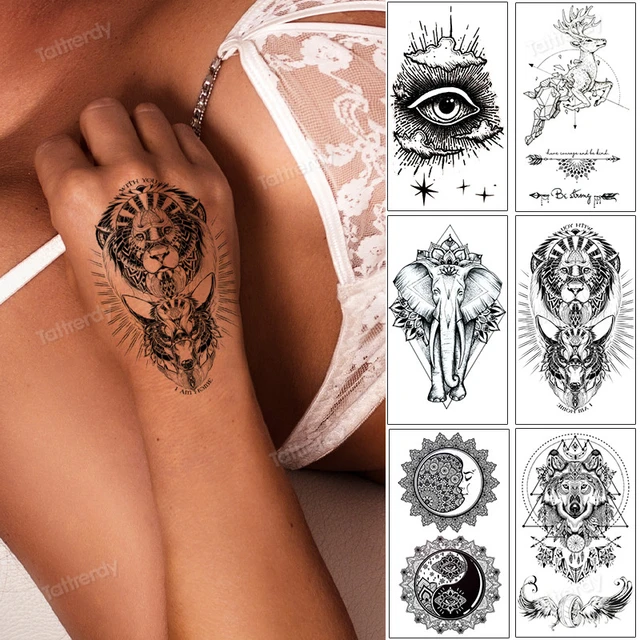 Large Geometric Underboob Mandala Temporary Tattoo  TattooIcon