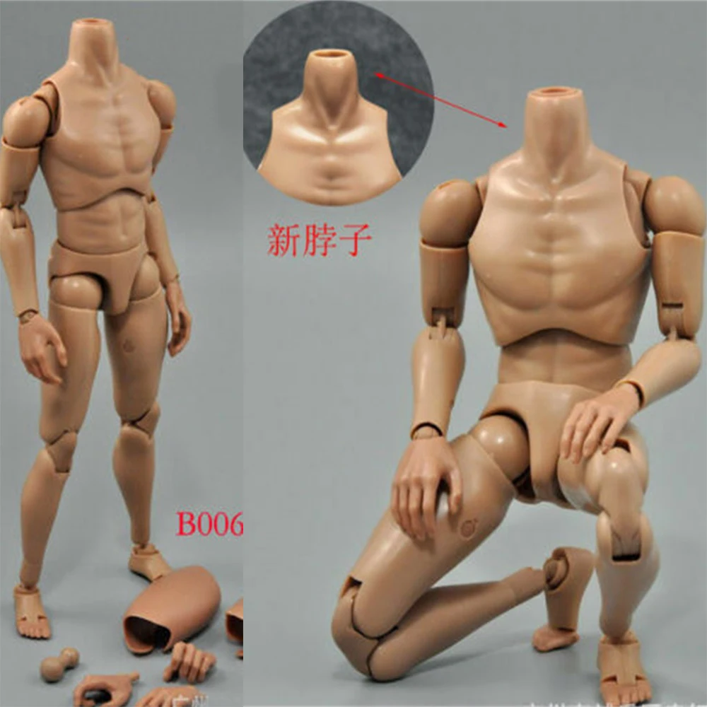 

1/6 Standard Male Shoulder Body Figure Model Toys B006 High Foot with Neck Collection for 12" Male Head