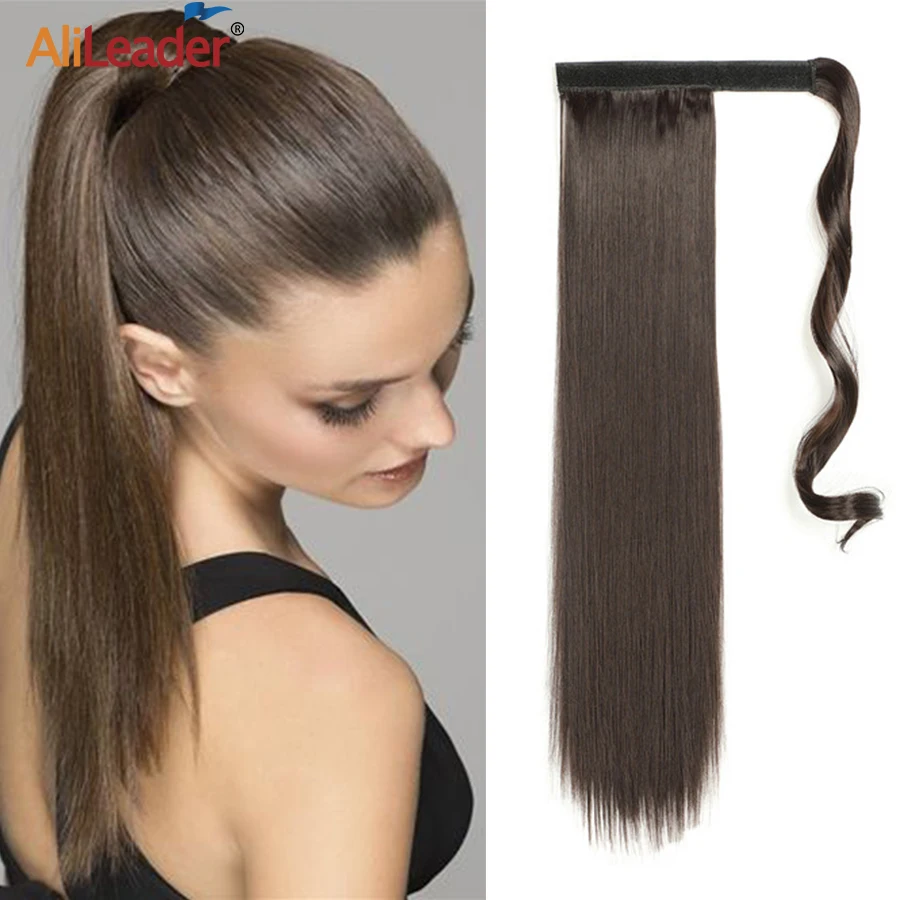 Alileader 20 дюймов 130 г/упак. длинный прямой конский хвост накидка на клипсе